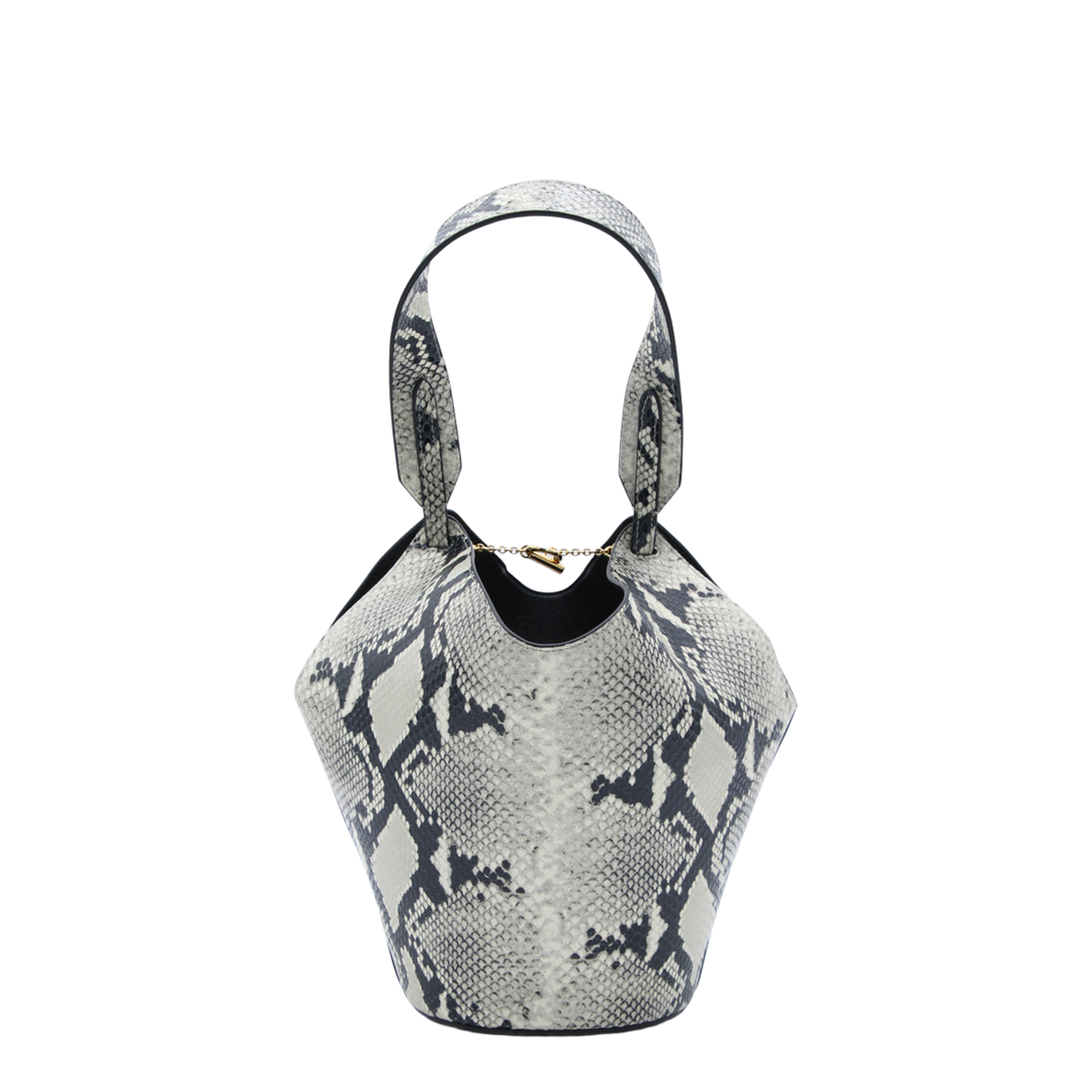 Lotus Mini Python-Embossed Calfskin Tote - Natural - Image 6