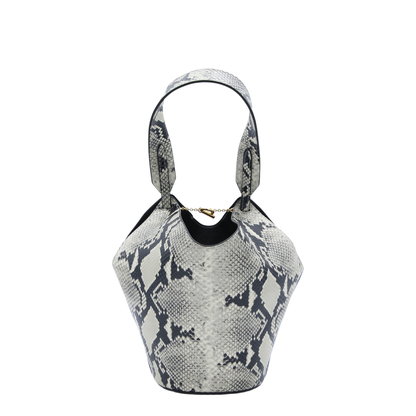 Lotus Mini Python-Embossed Calfskin Tote - Natural - Image 6