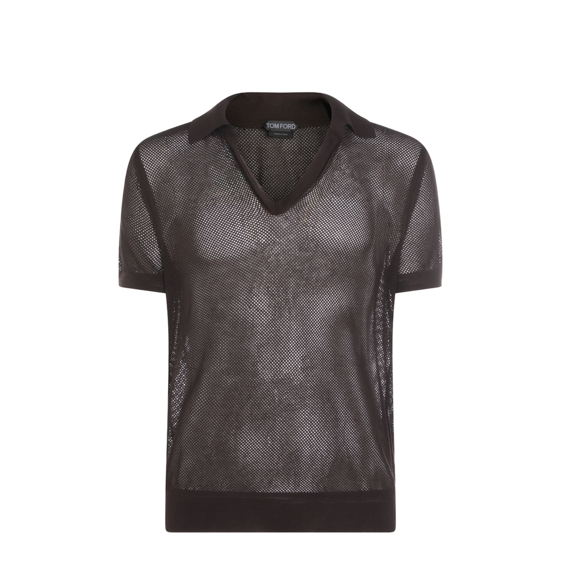 Silk Blend Buttonless Polo Shirt - Image 1