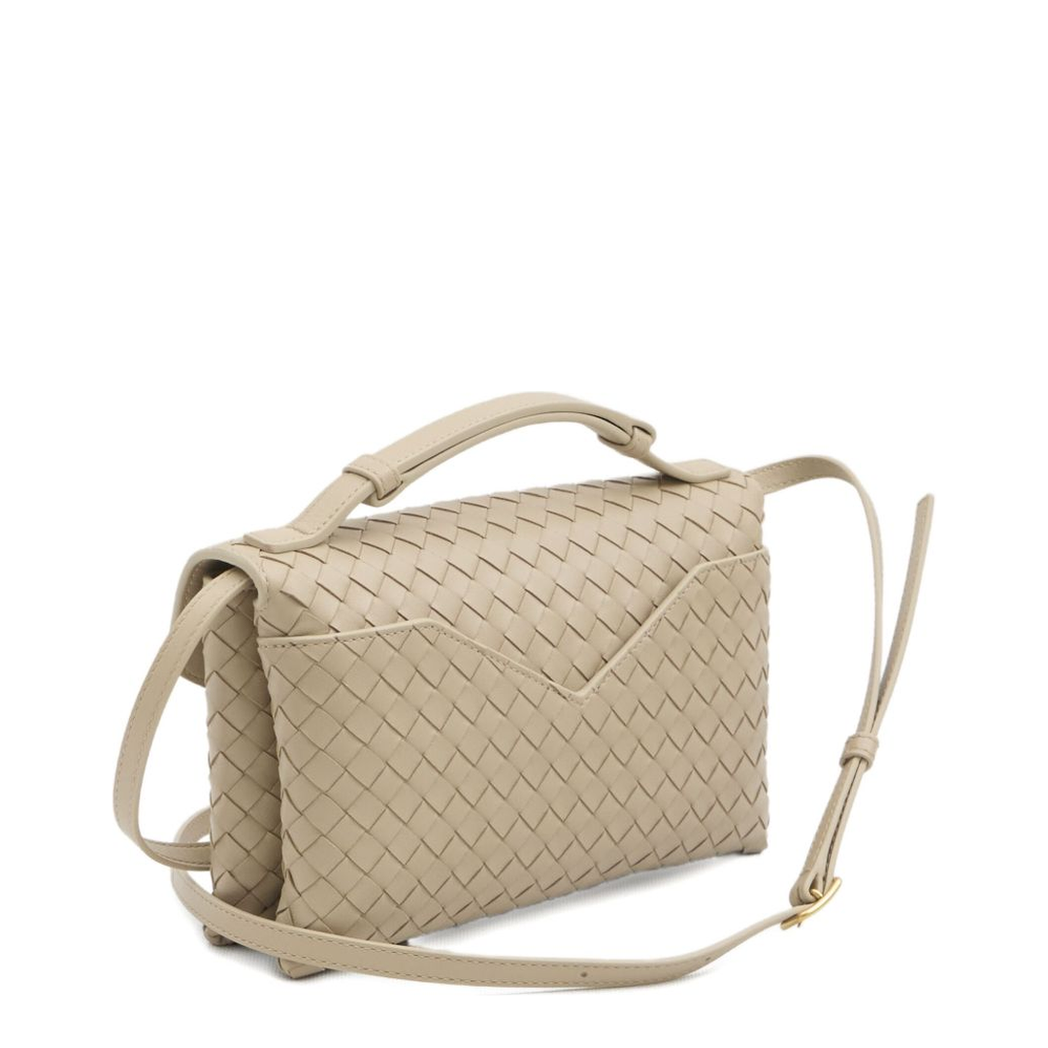 Knot Lock Lambskin Crossbody Bag - Ecru - Image 3