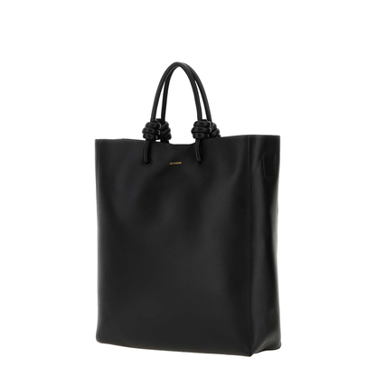 Knot-detail Leather Tote Bag - Image 3