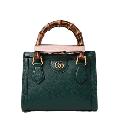 Diana Small Leather Tote Bag - Green - Image 5