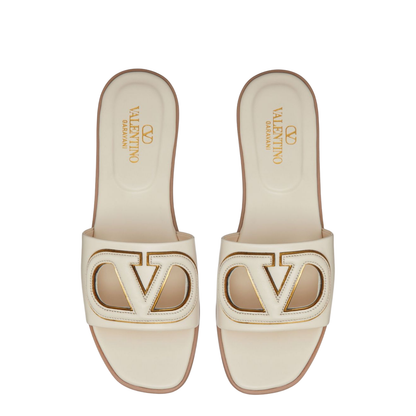 VLogo Cut-Out Leather Sandals - Image 4