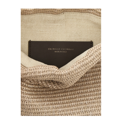 BC Duo Raffia-Effect Cotton Blend Crossbody Bag - Beige - Image 4