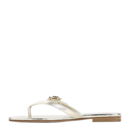 Light Gold Leather Strass B Flip Flops - Image 4