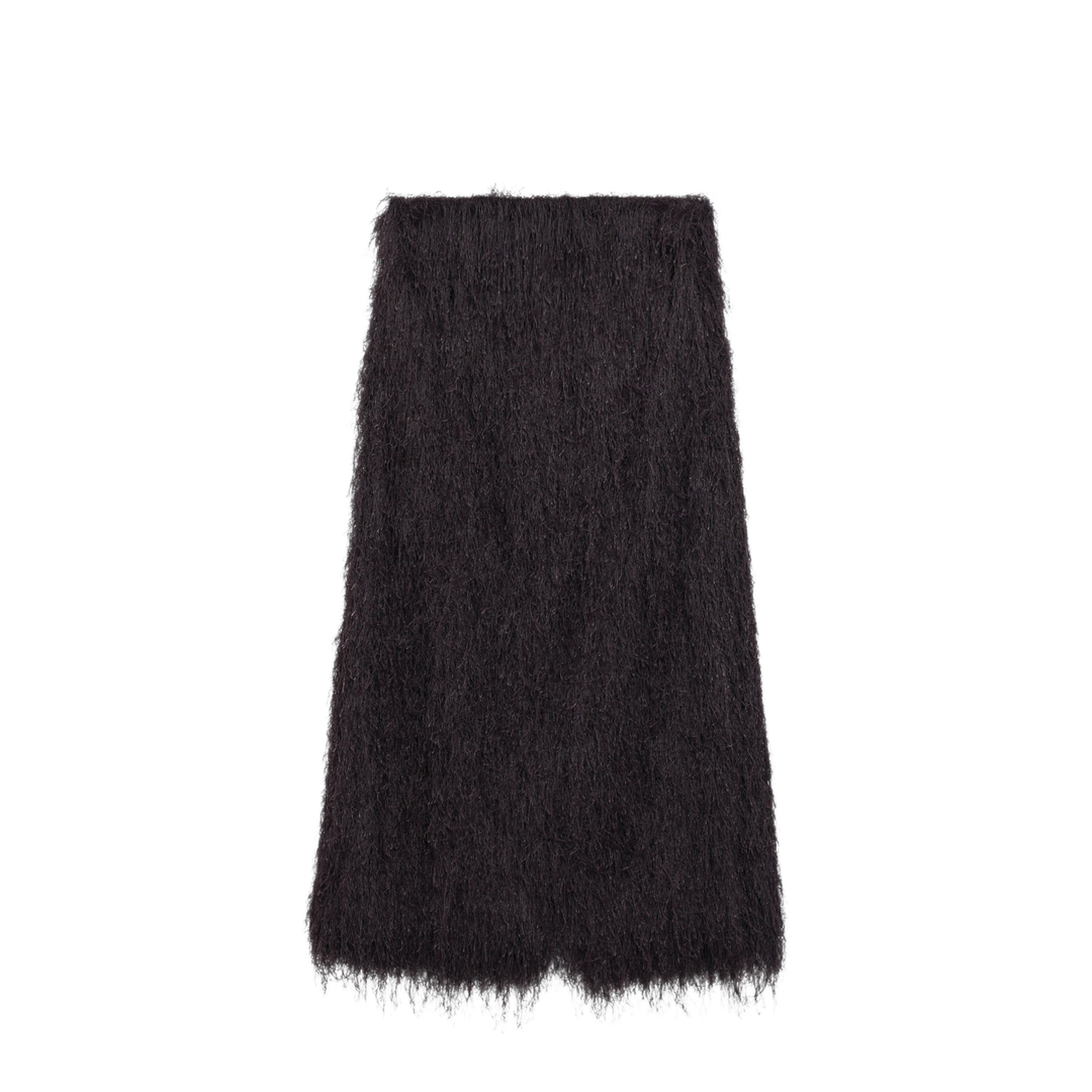Dark Purple Midi Skirt With Fringes - Image 1