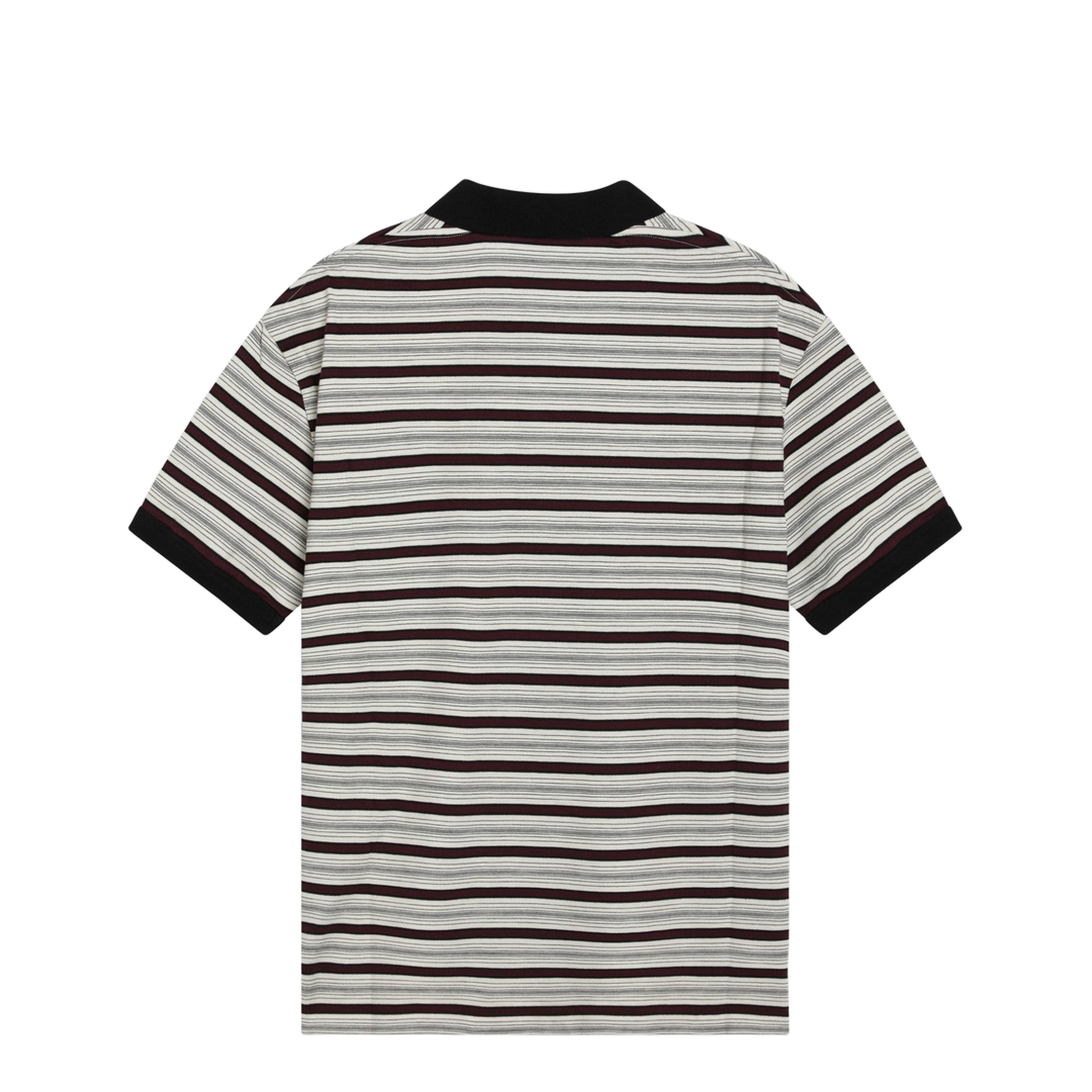 Ivory Garnet Striped Cotton Polo Shirt - Image 2