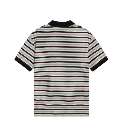 Ivory Garnet Striped Cotton Polo Shirt - Image 2