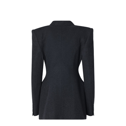 Grey Double-Breasted Cashmere Jacket - Image 2