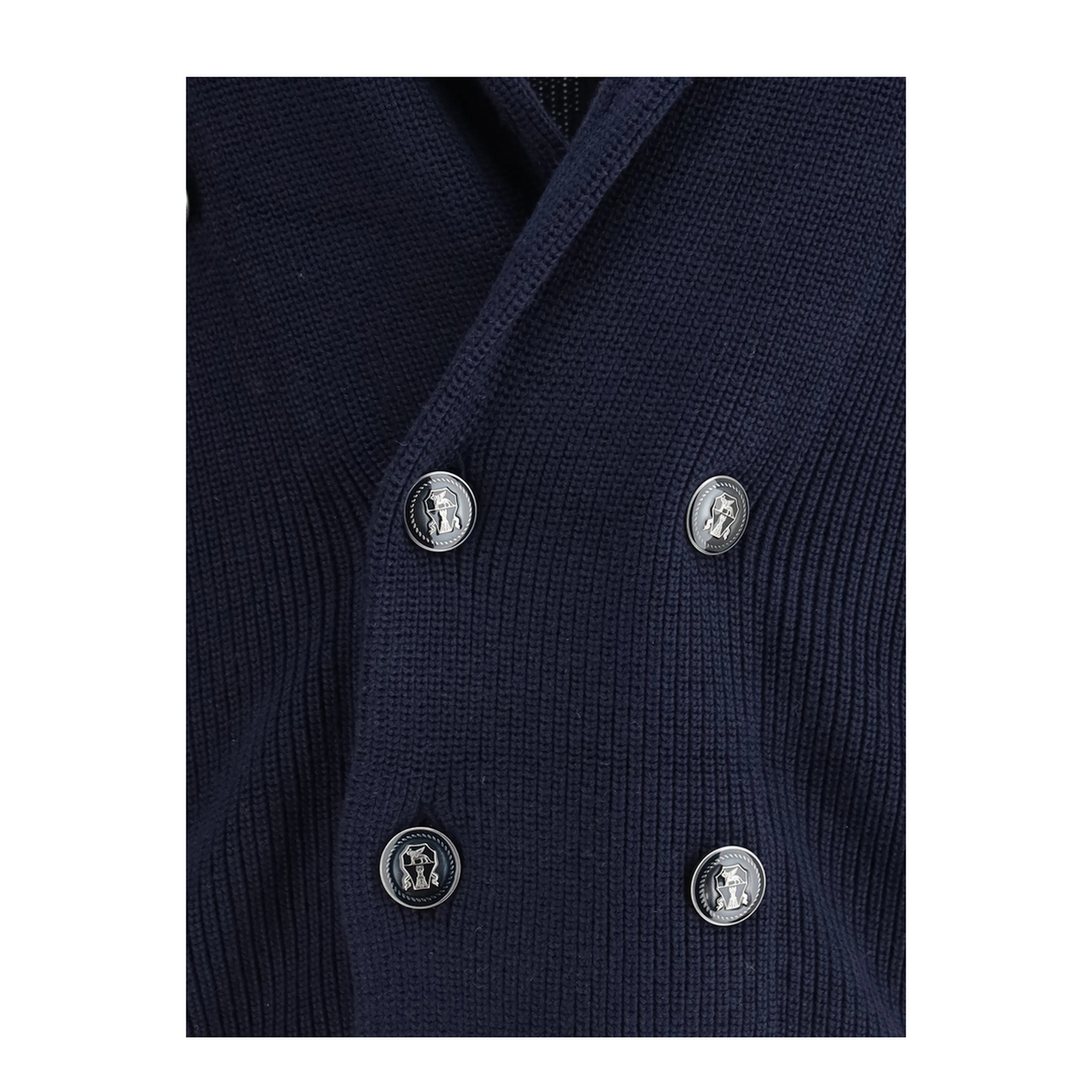 Men's Shawl Collar Cardigan Navy Blue - Image 3