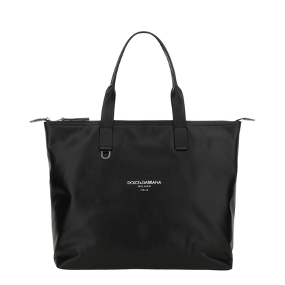 Adamo Medium Calfskin Shopping Bag - Black - Image 1