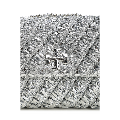 Kira Woven Shoulder Bag Silver - Image 5