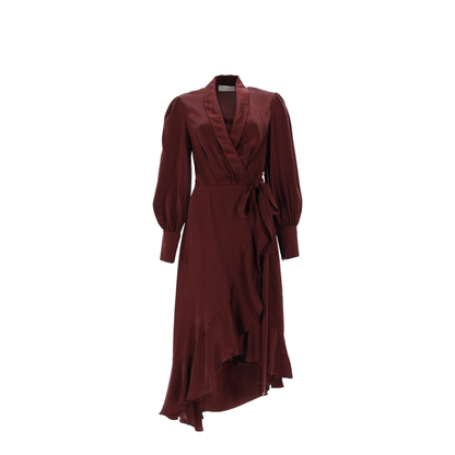 Silk Wrap Midi Dress - Image 1