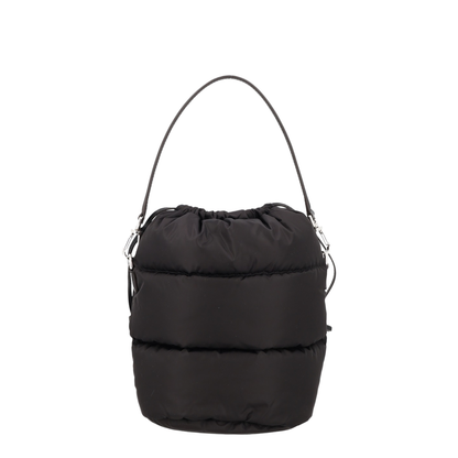 Black Handbag with Drawstring Closure - Image 2