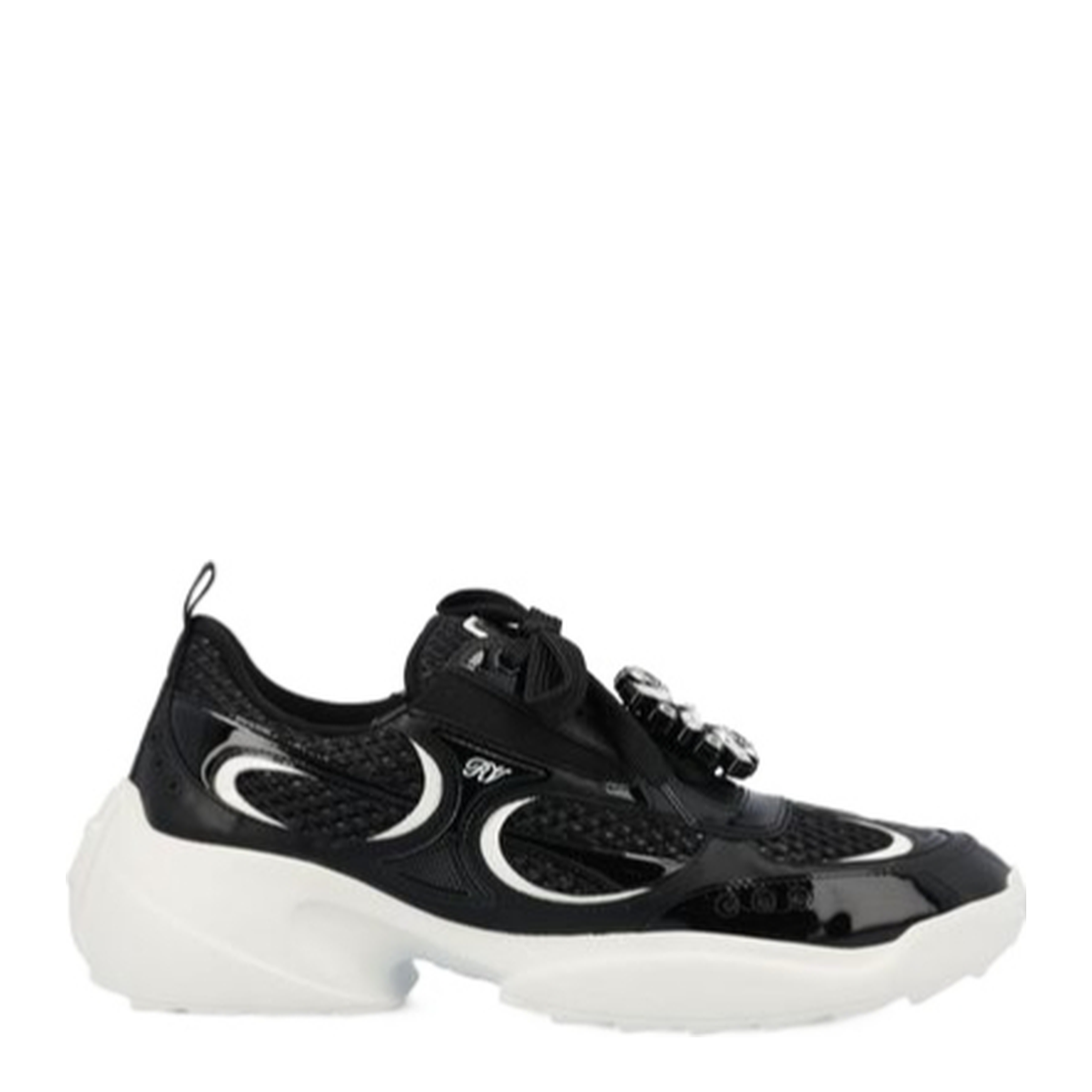 Viv' on the Run Sneakers in Patent Leather and Fabric Black - Image 1
