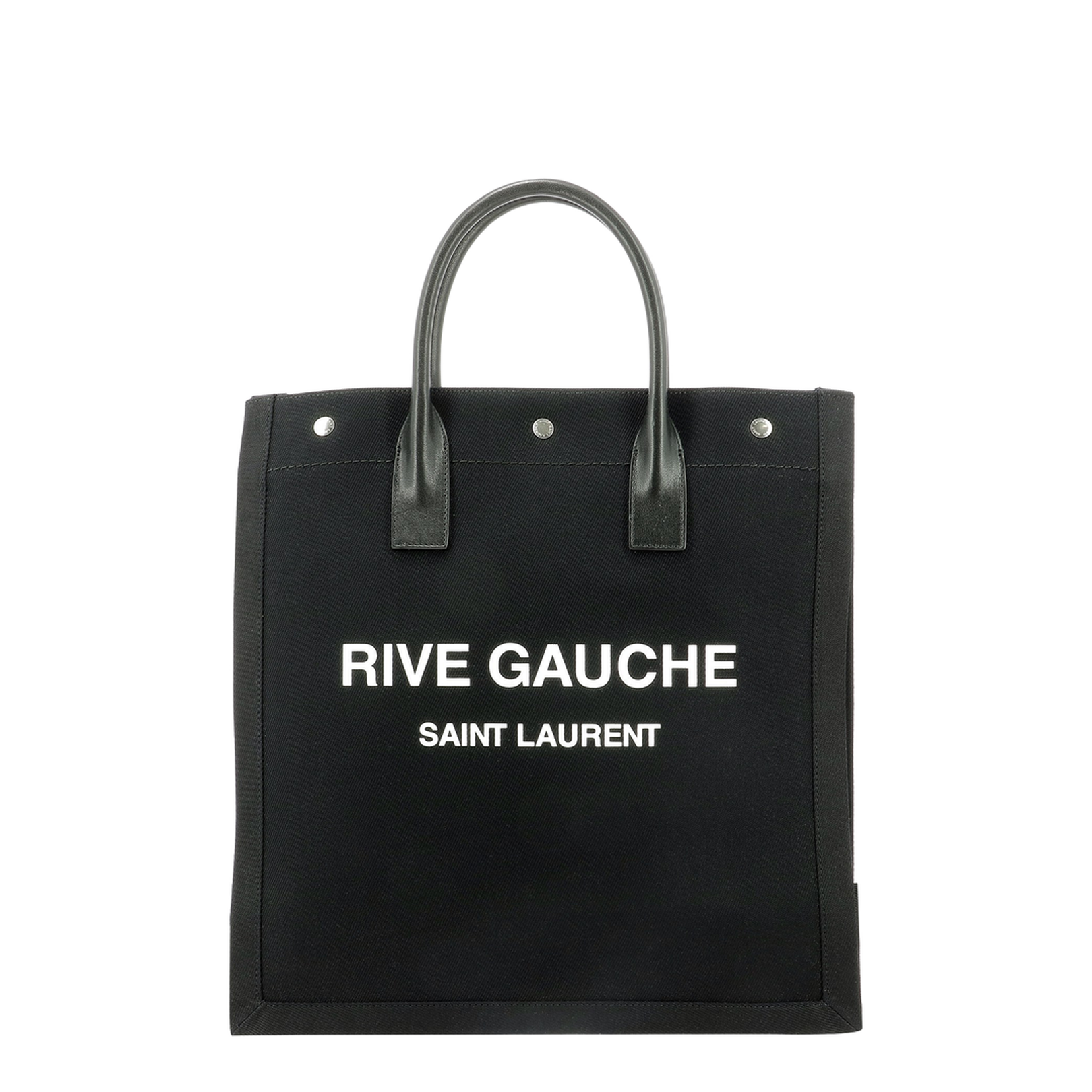 Rive Gauche North/South Tote Bag In Printed Canvas And Leather - Image 2