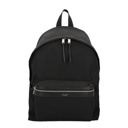 City Men's Backpack Canvas Black - Image 1