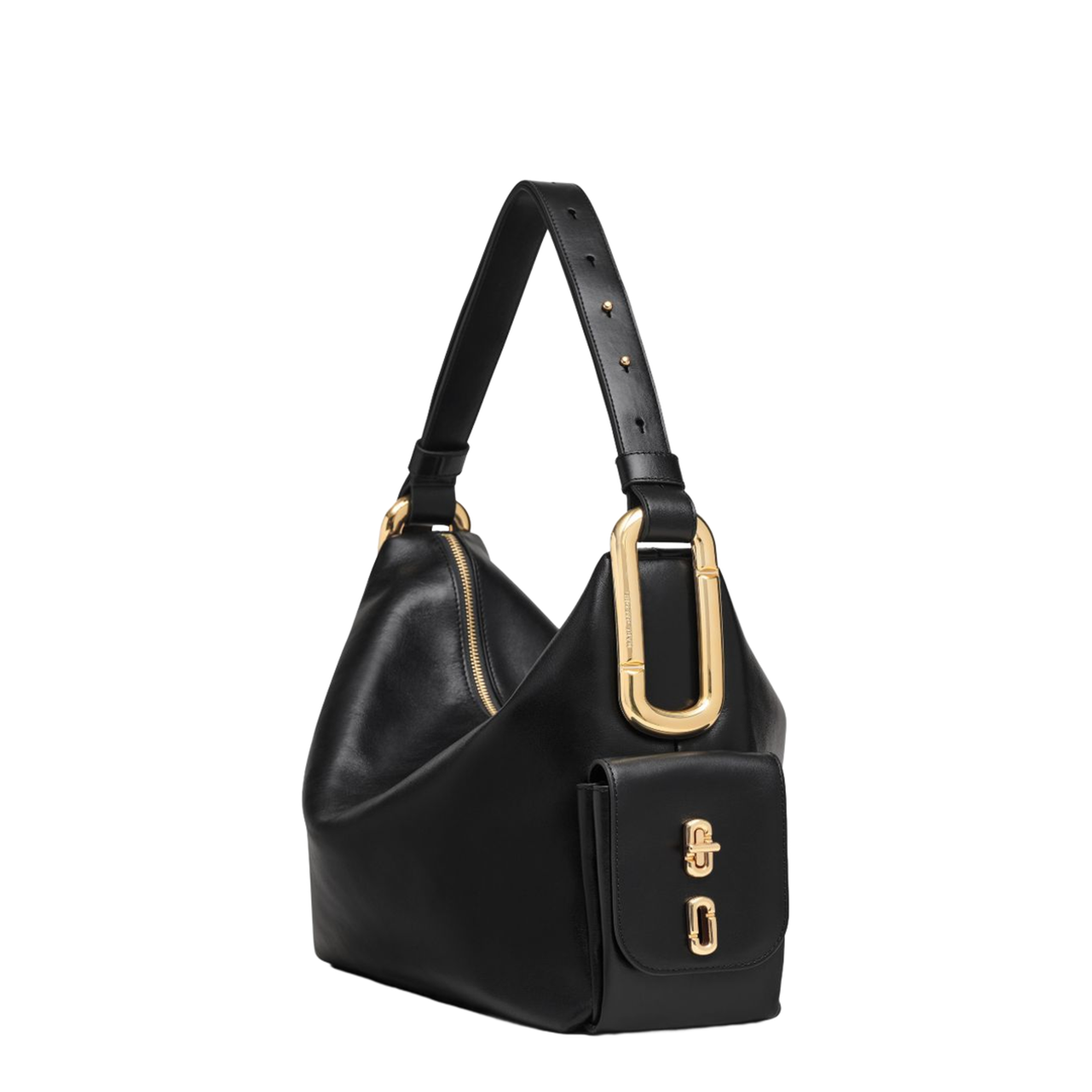 The Scene Large Smooth Leather Shoulder Bag - Black - Image 4