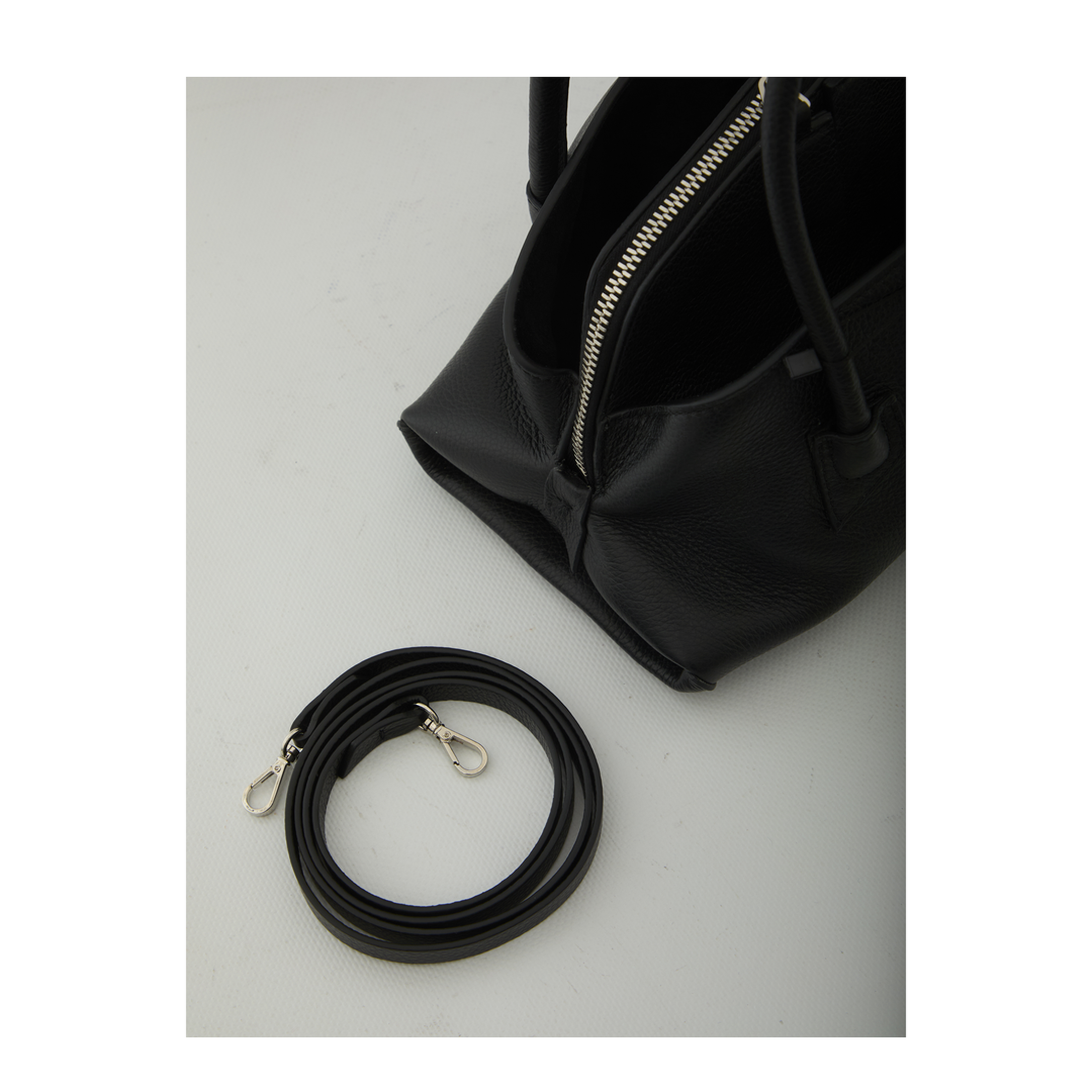 La Passeggiata Mini Calf Leather Top-Handle Bag - Black - Image 4