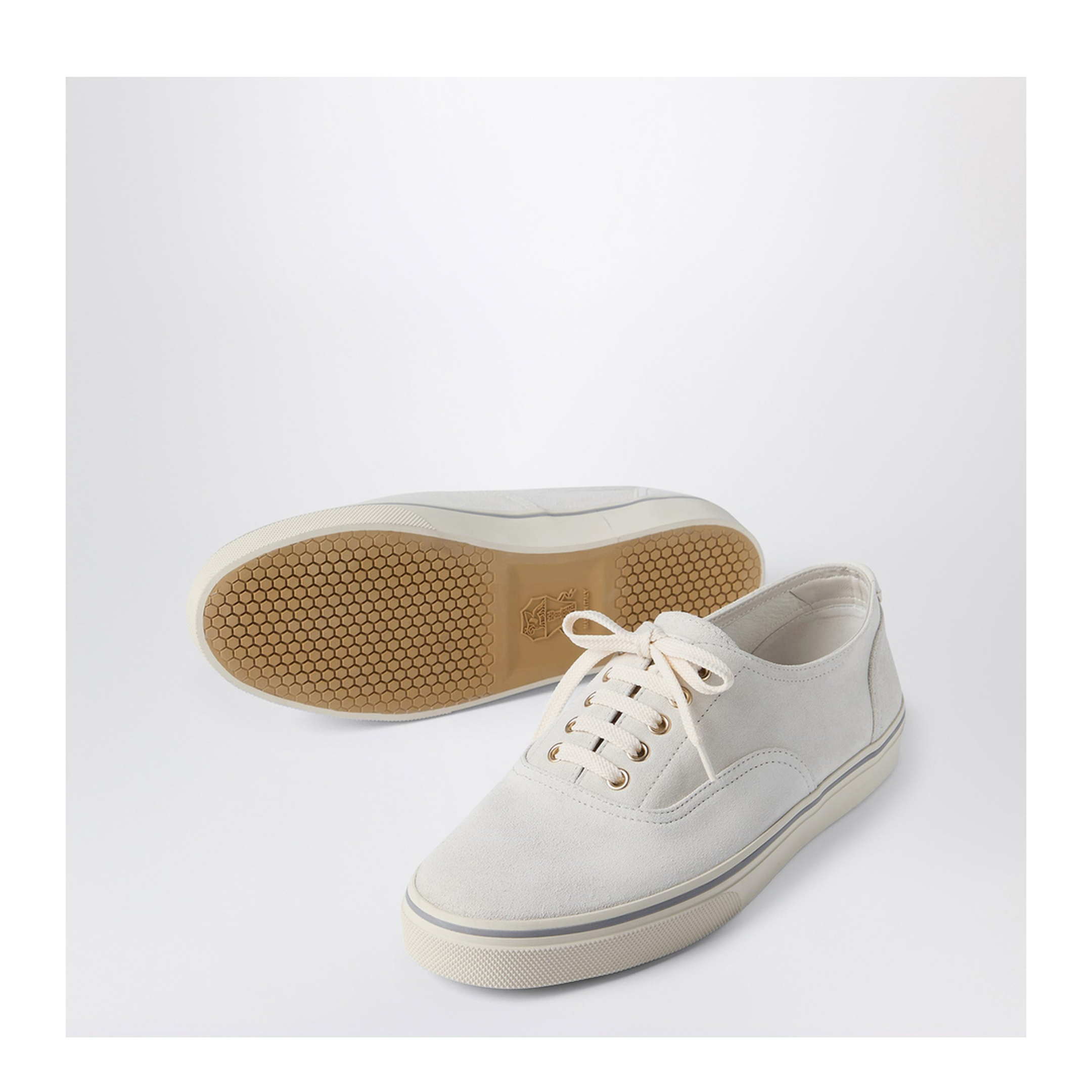 White Suede Calfskin Sneakers - Image 2