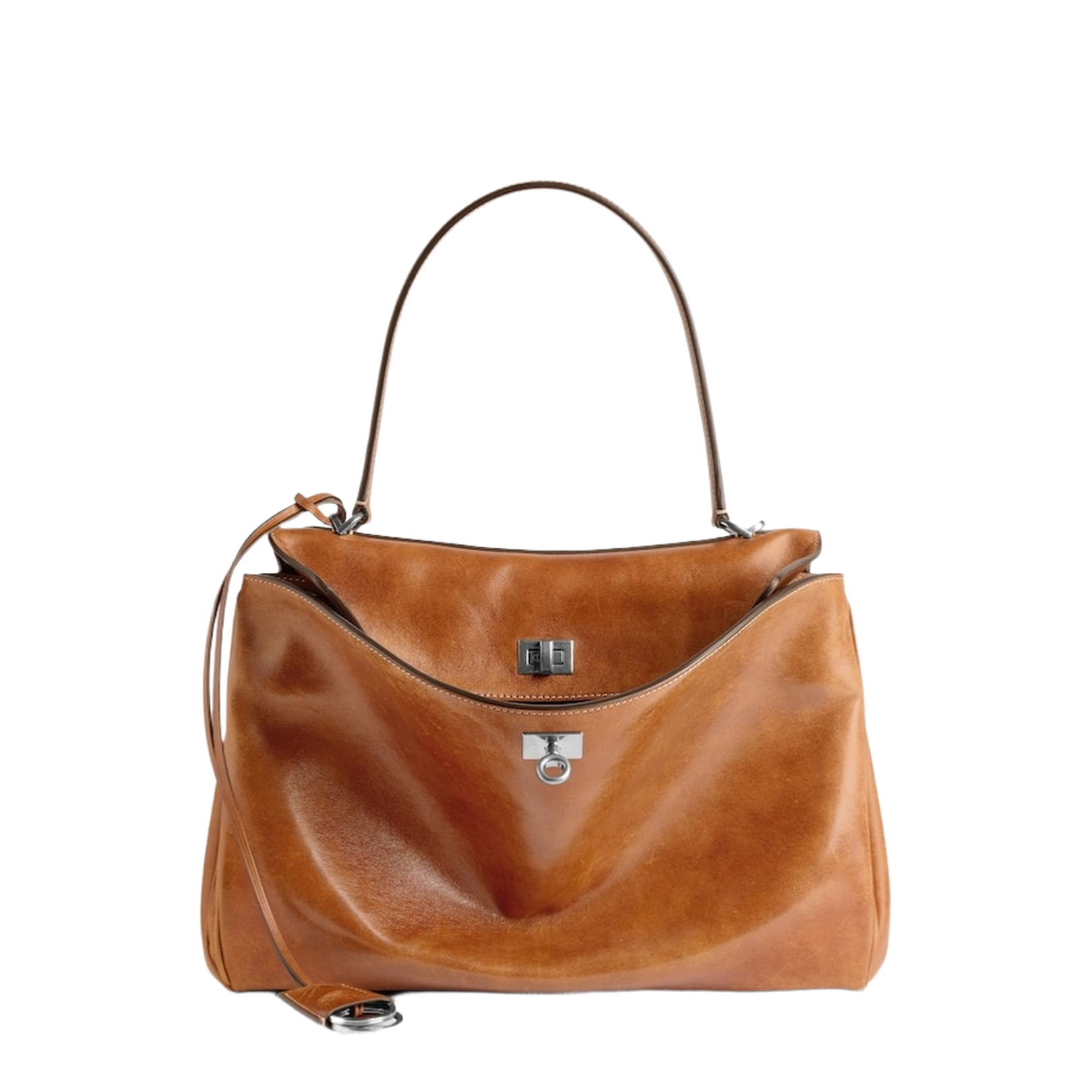 Caramel Leather Medium Rodeo Handbag - Image 1