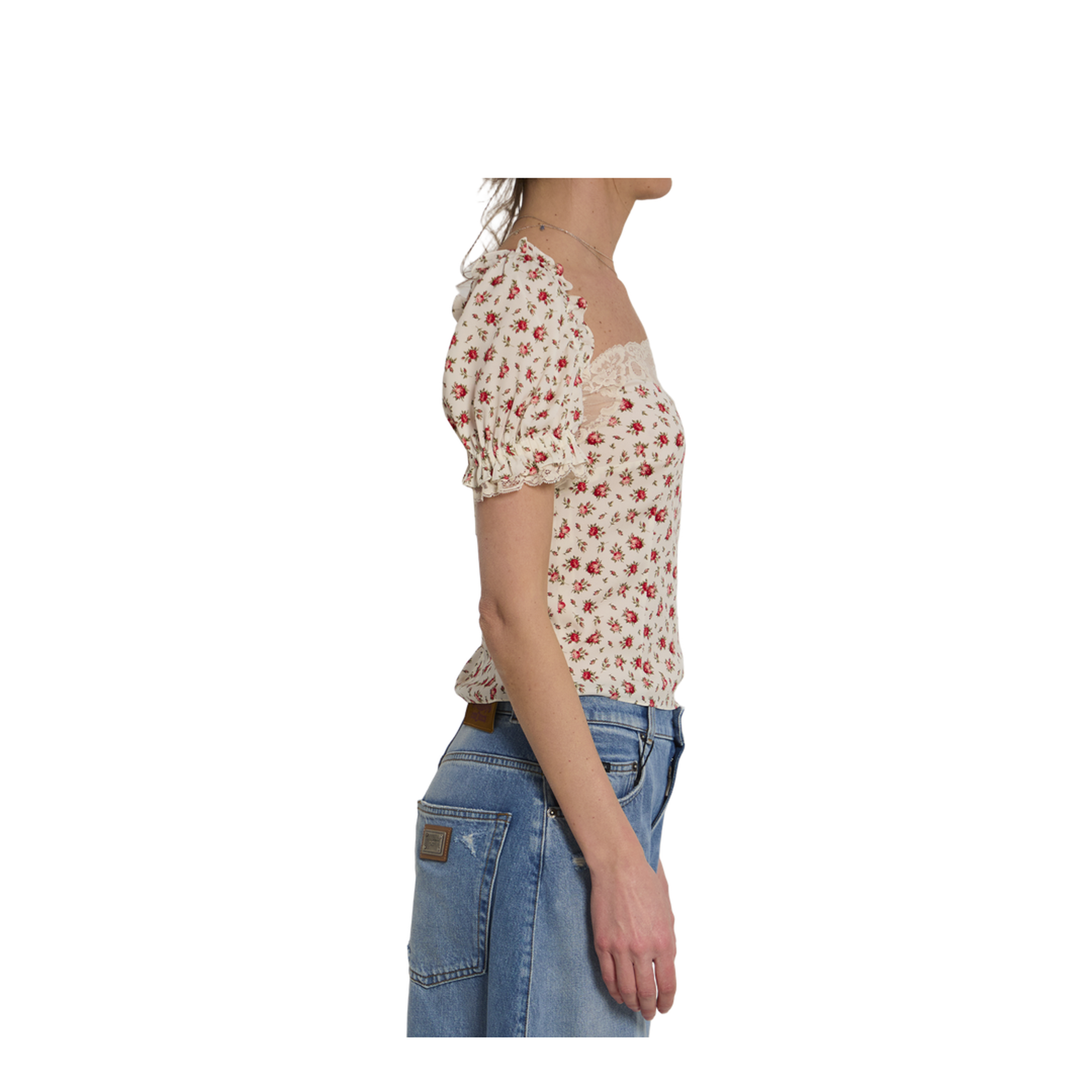 Charmeuse Top with Rose Print - Image 3