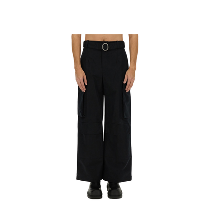 Belted Cargo Pants In Black - Image 1
