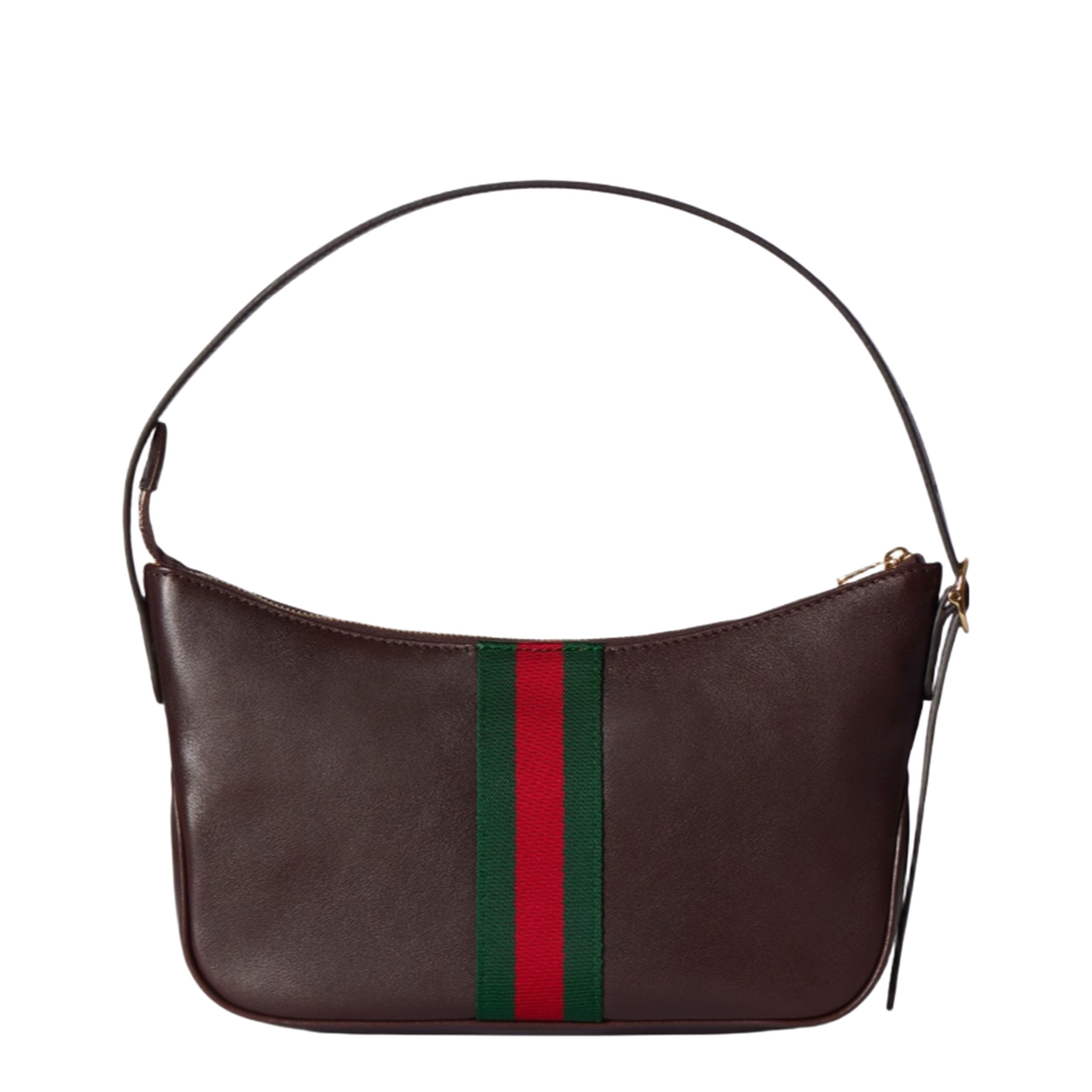 Lunetta small crossbody bag in dark brown leather - Image 4