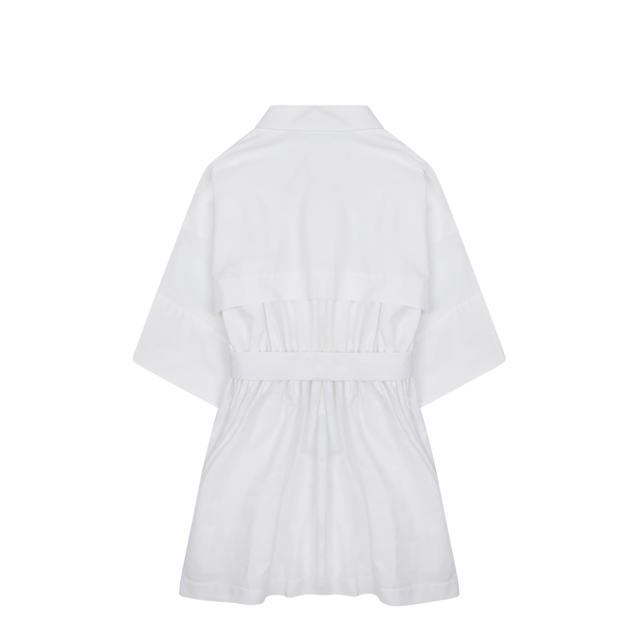 Mini Chemisier Dress in White Poplin - Image 3