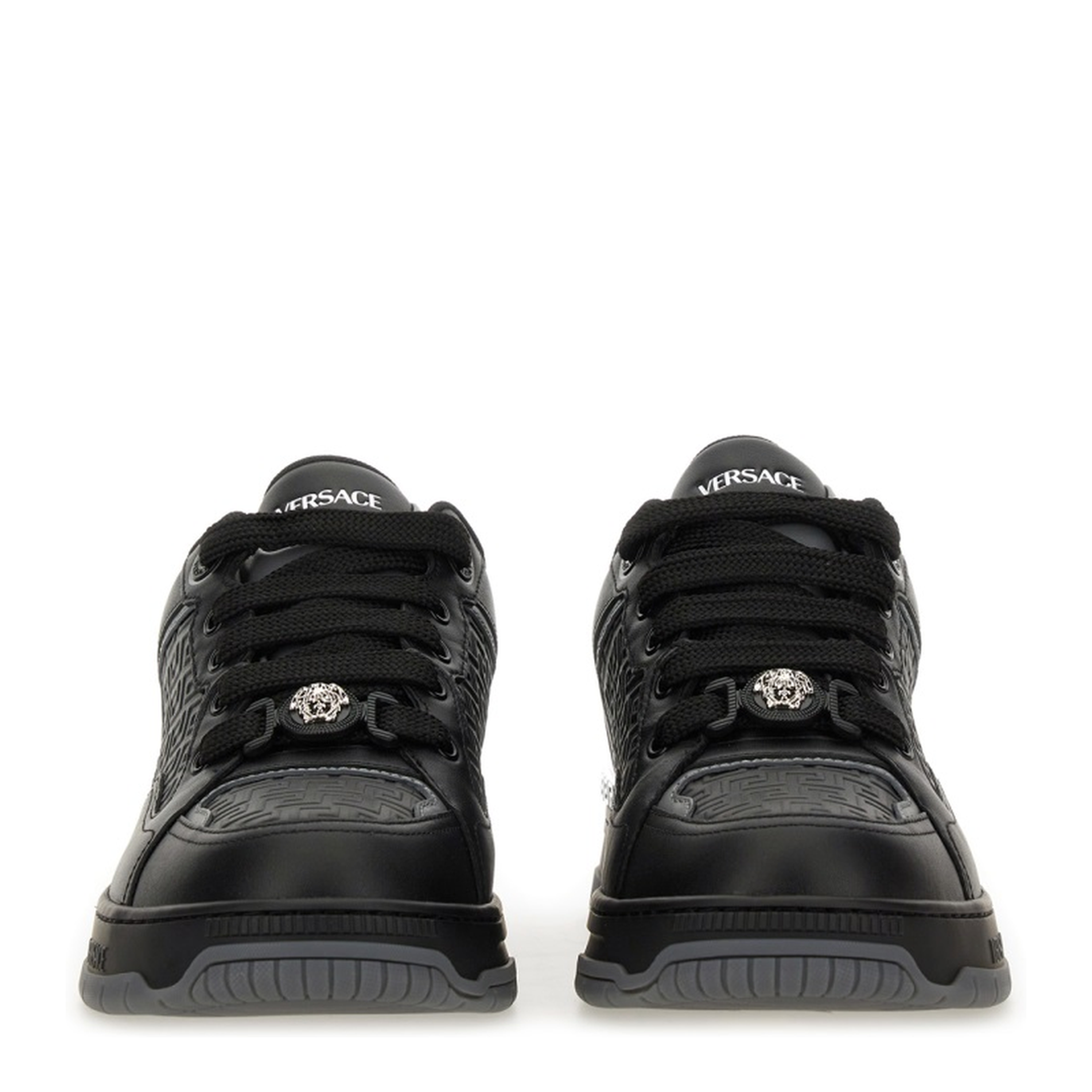 Greca Black Leather Blend Sneakers - Image 4