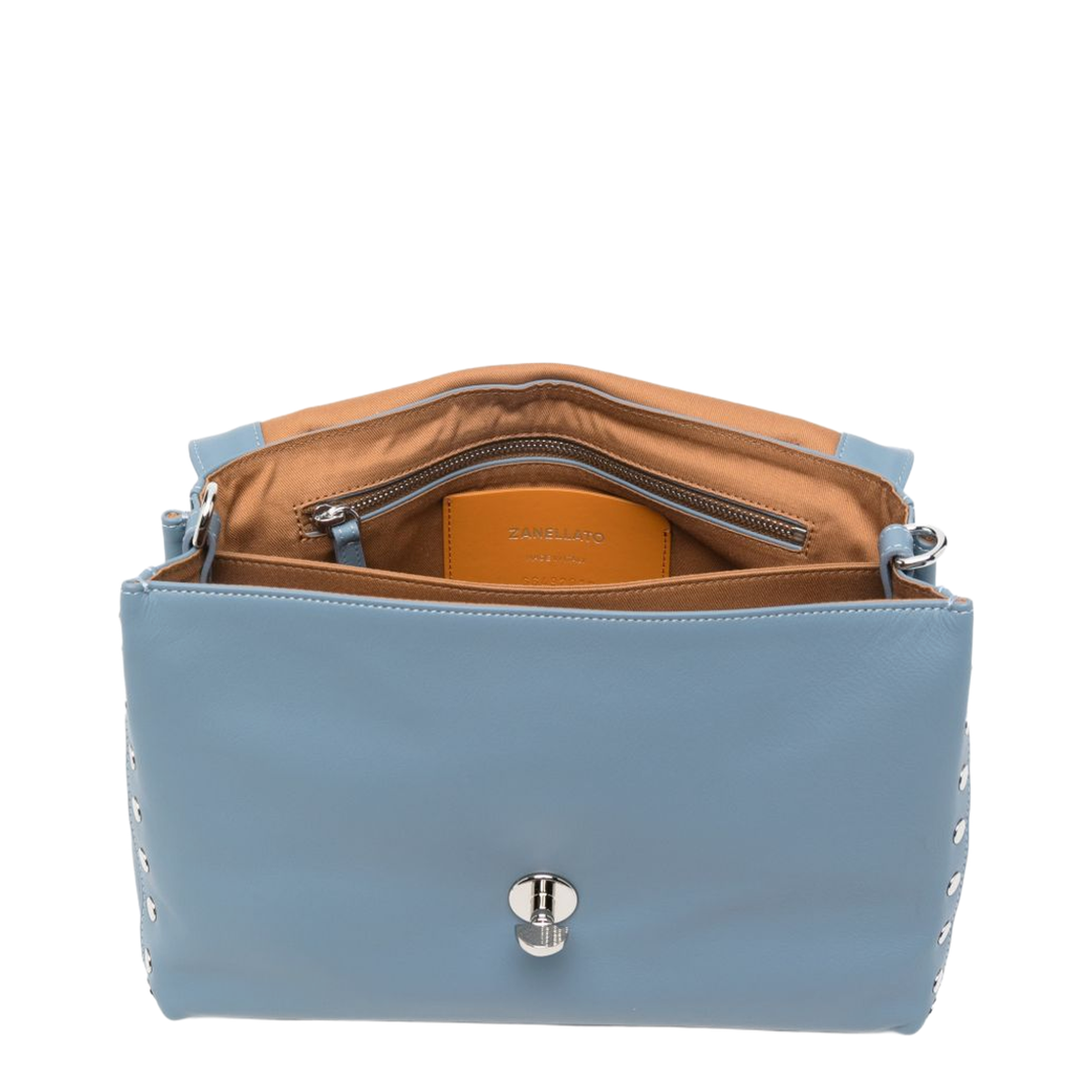 Postina Small Calf Leather Handbag - Azzurro - Image 2