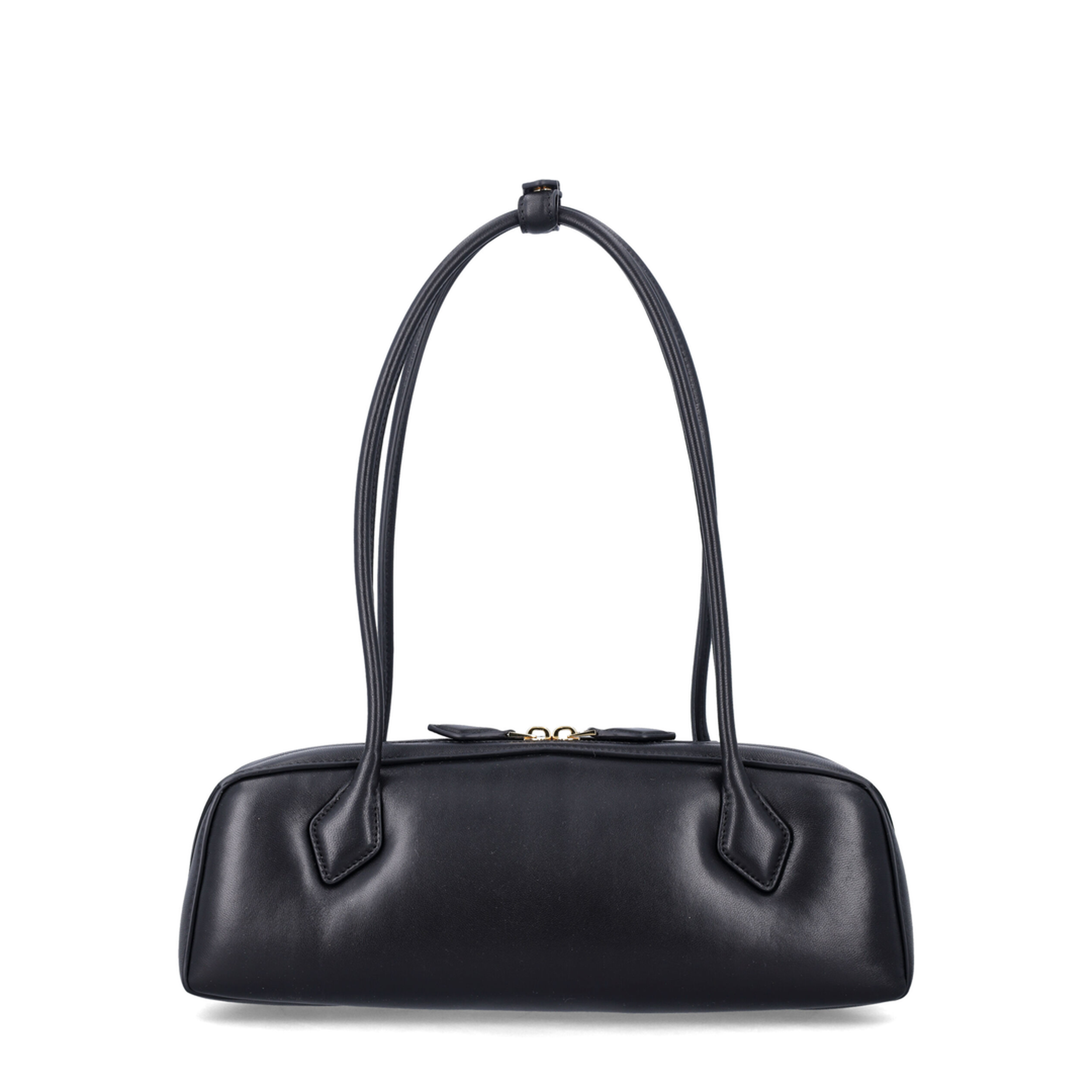 Le Teckel Medium Padded Leather Shoulder Bag - Black - Image 3
