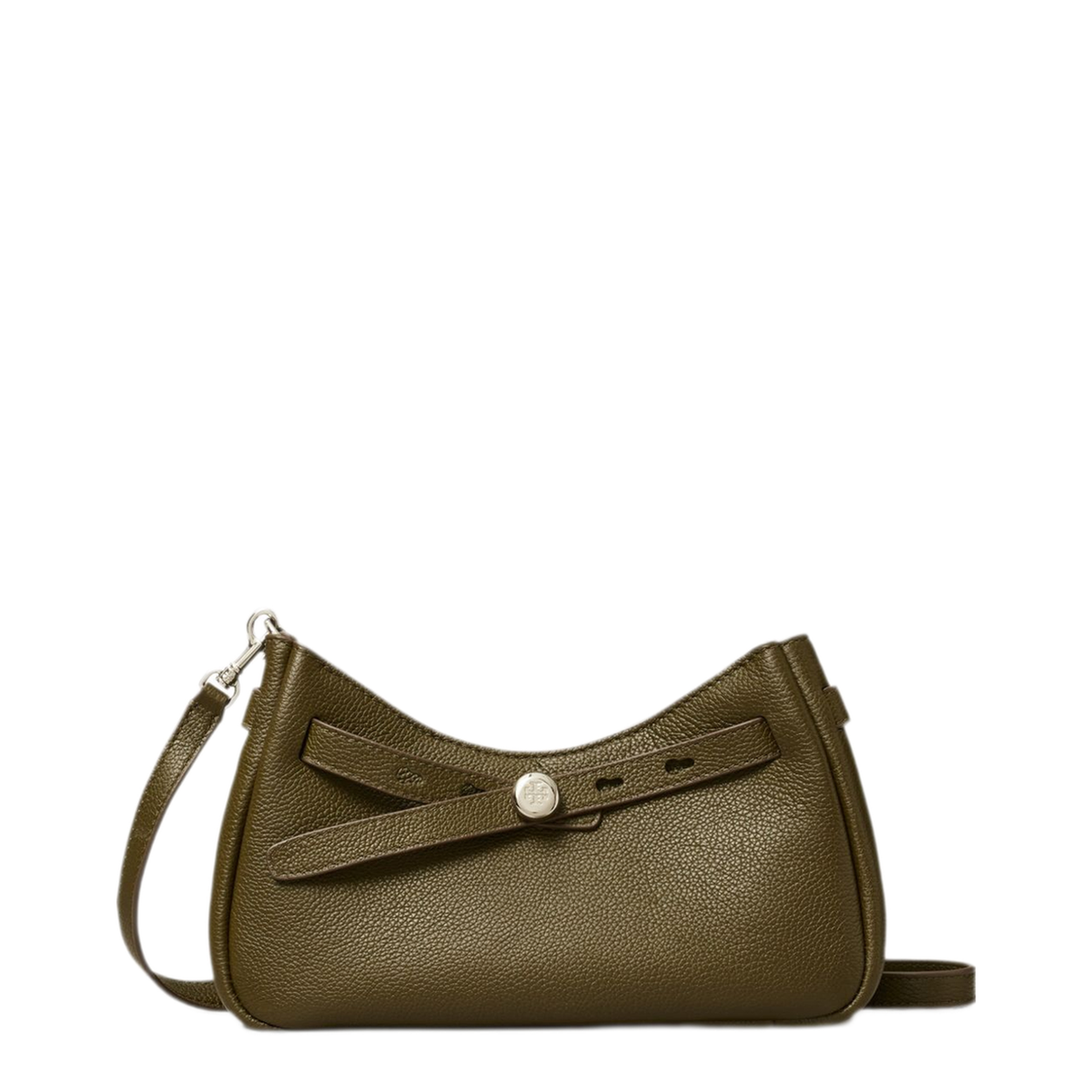 Romy Pebbled Leather Crossbody - Dark Kale - Image 1