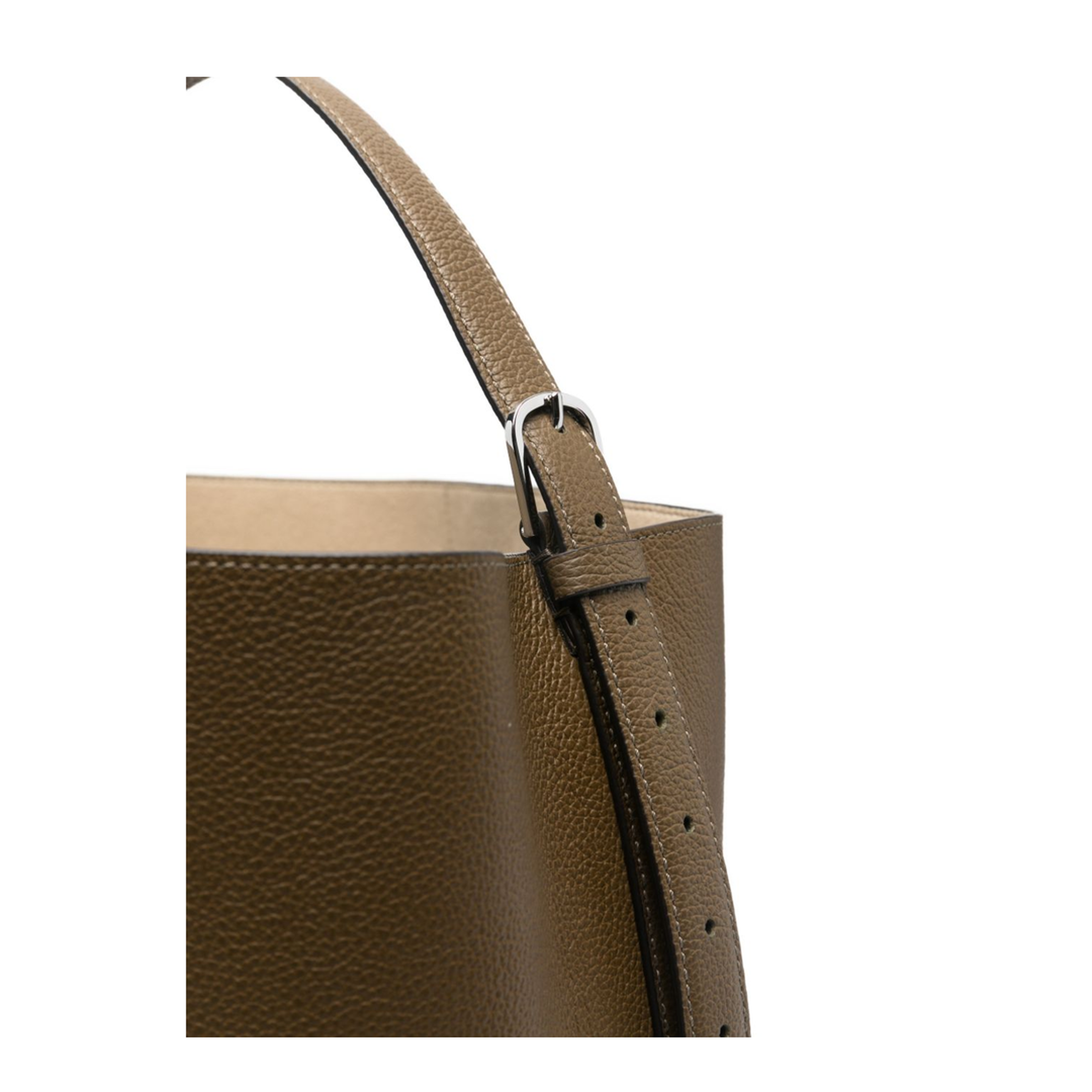 Belted Tote Medium Calf Leather Tote - Dark Taupe - Image 3