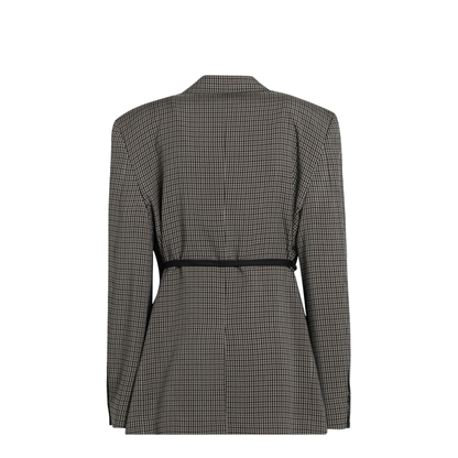 Wrap Tailored Jacket in Khaki/Brown - Image 2