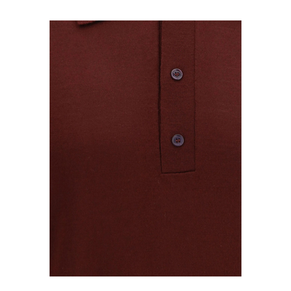 Wool Polo with Vlogo Embroidery - Image 3