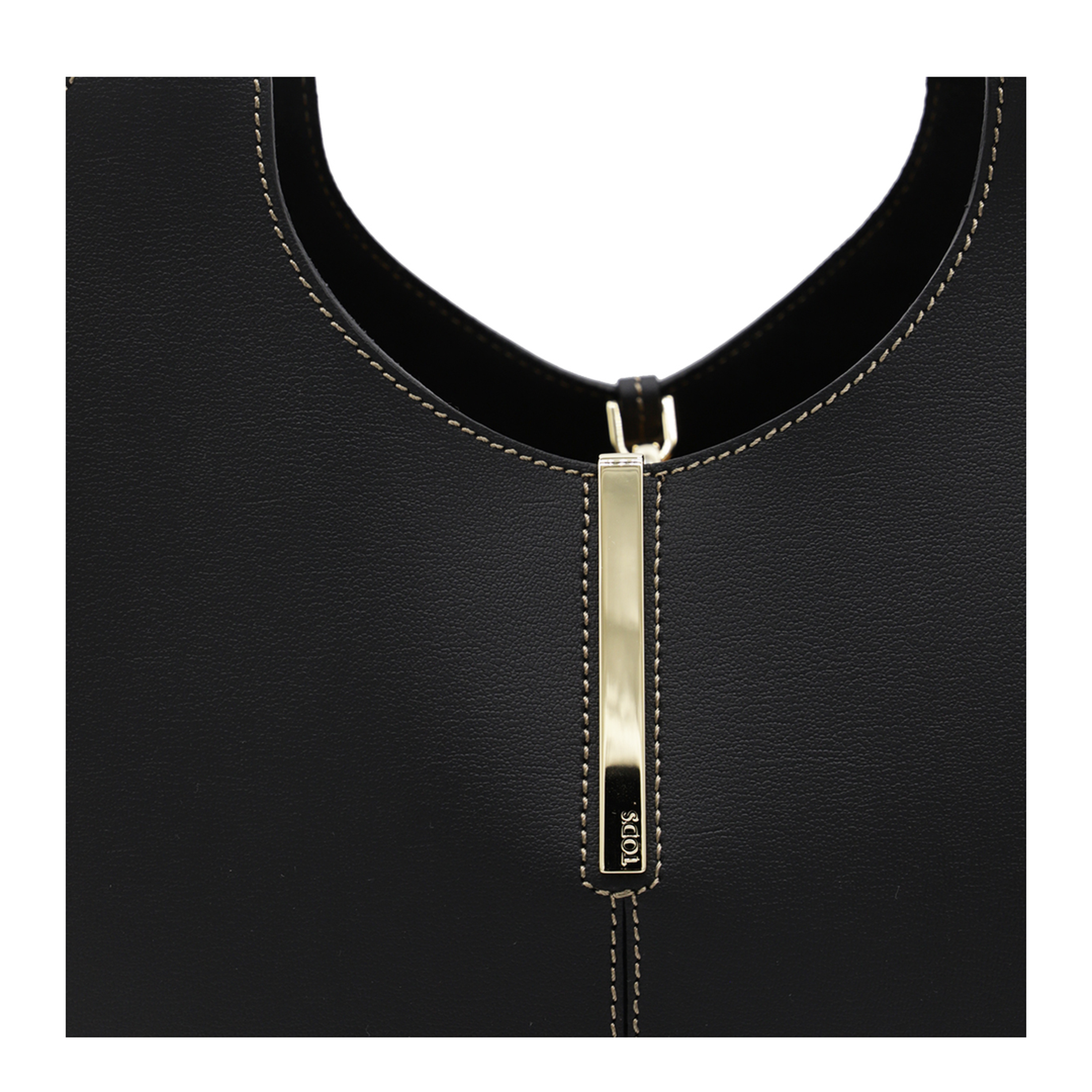 Small Calf Leather Tote - Black - Image 6
