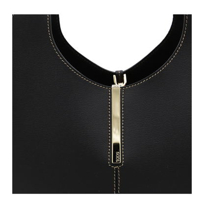 Small Calf Leather Tote - Black - Image 6