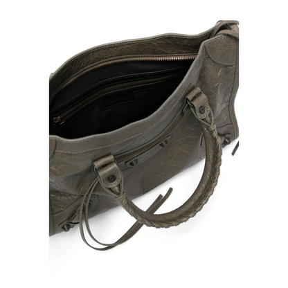 Le City Small Storico Fine-Grained Lambskin Leather Top-Handle Bag - Army Green - Image 2