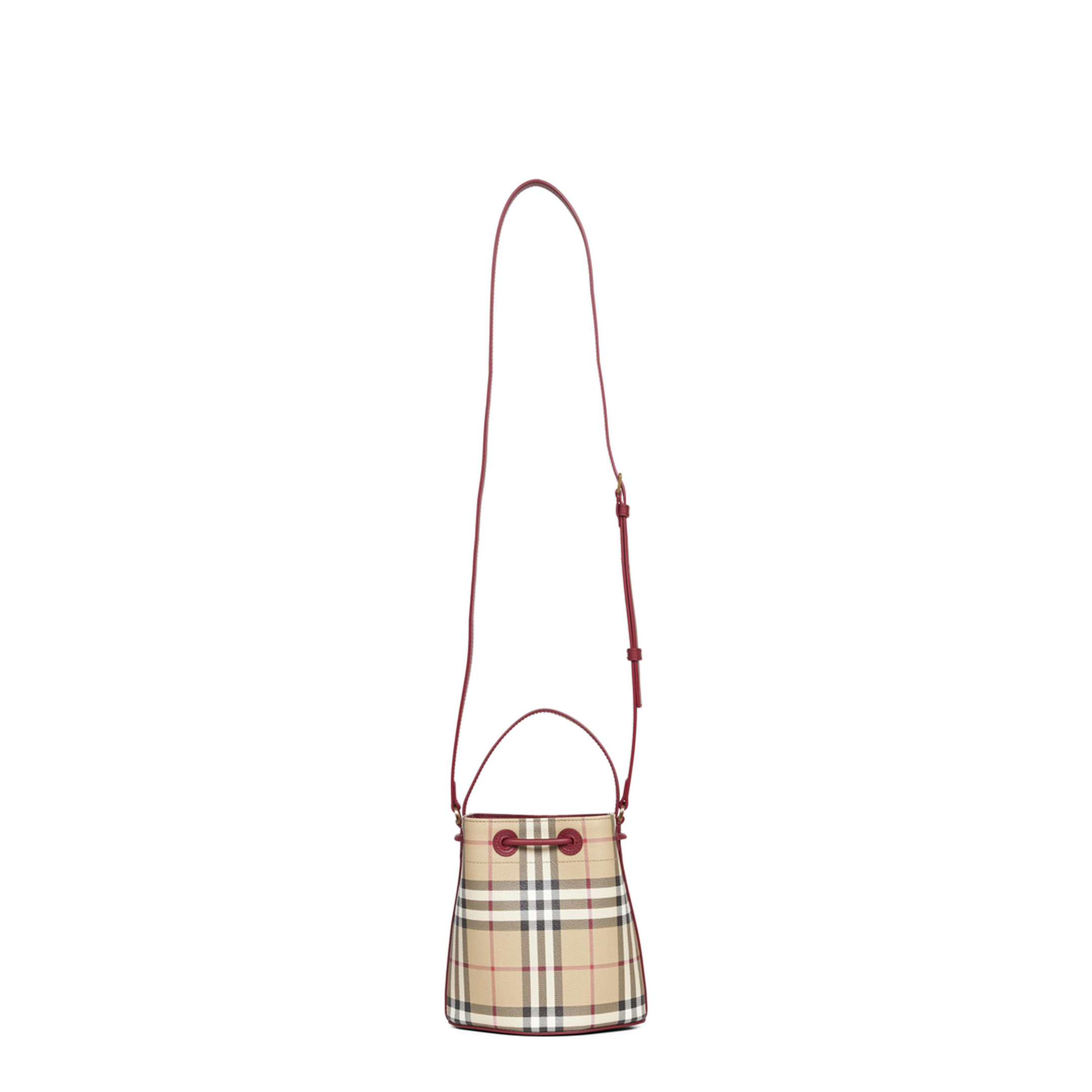 Check Mini Bucket Bag - Archive Beige - Image 3