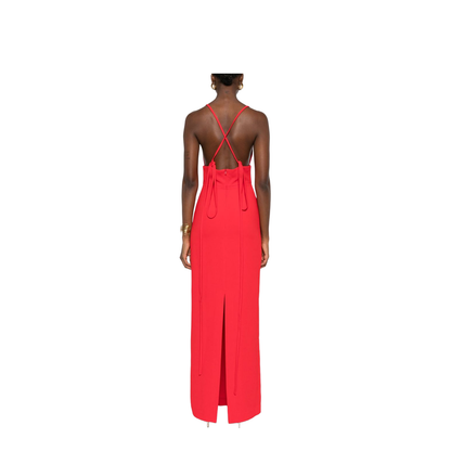 Cross-Back Straps Maxi Dress V-Neck - Image 2