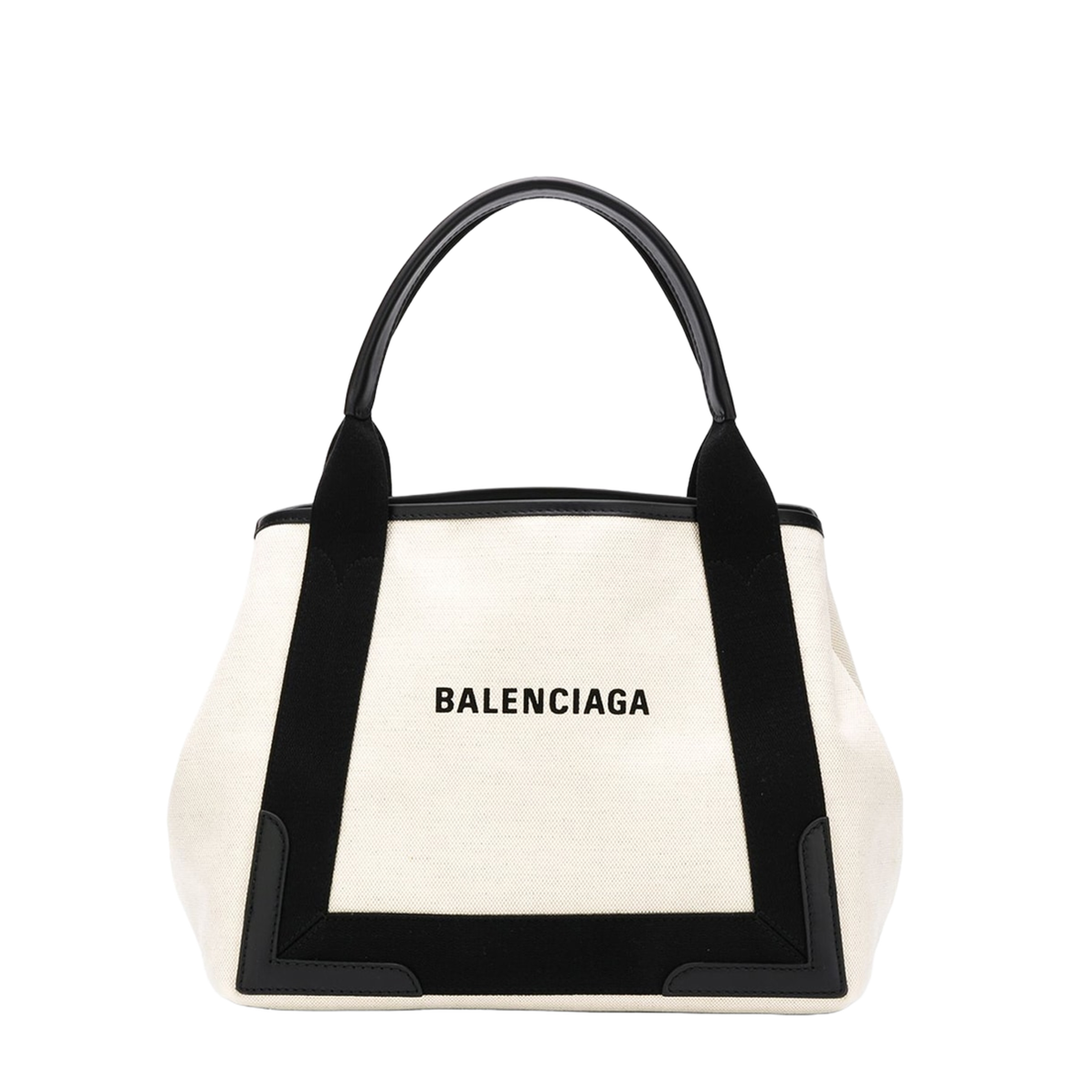 Navy Small Cabas in Beige - Image 1