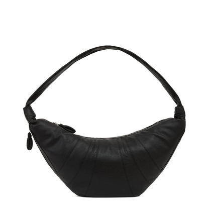 Croissant Bag Large Leather Shoulder Bag - Black - Image 1