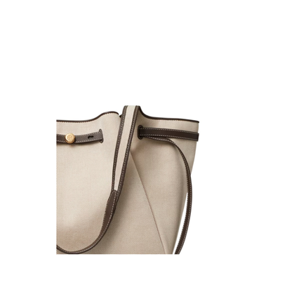 Romy Canvas Tote - Dusty Almond/ Bianco White - Image 5