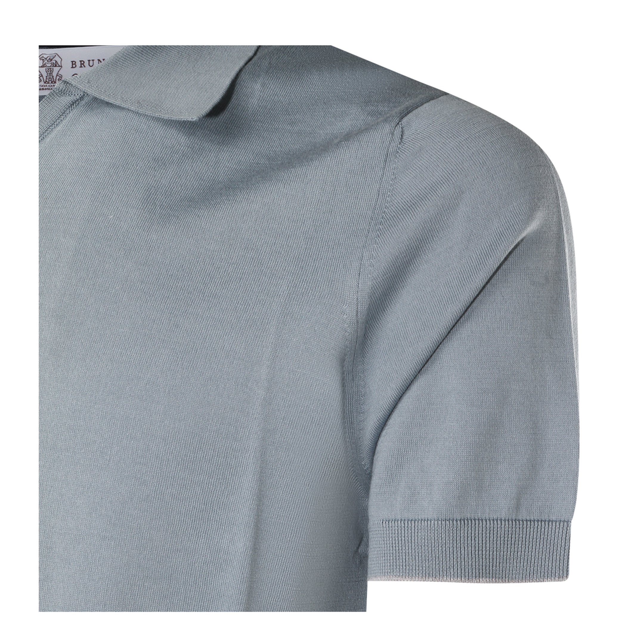Polo Shirt Silk Nylon Blue - Image 5