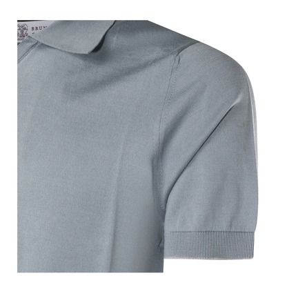 Polo Shirt Silk Nylon Blue - Image 5