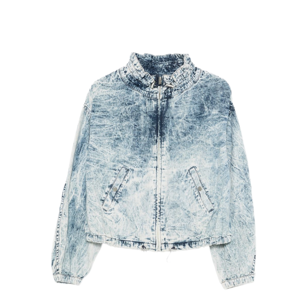 Light Blue Acid Wash Effect Jacket - Image 1