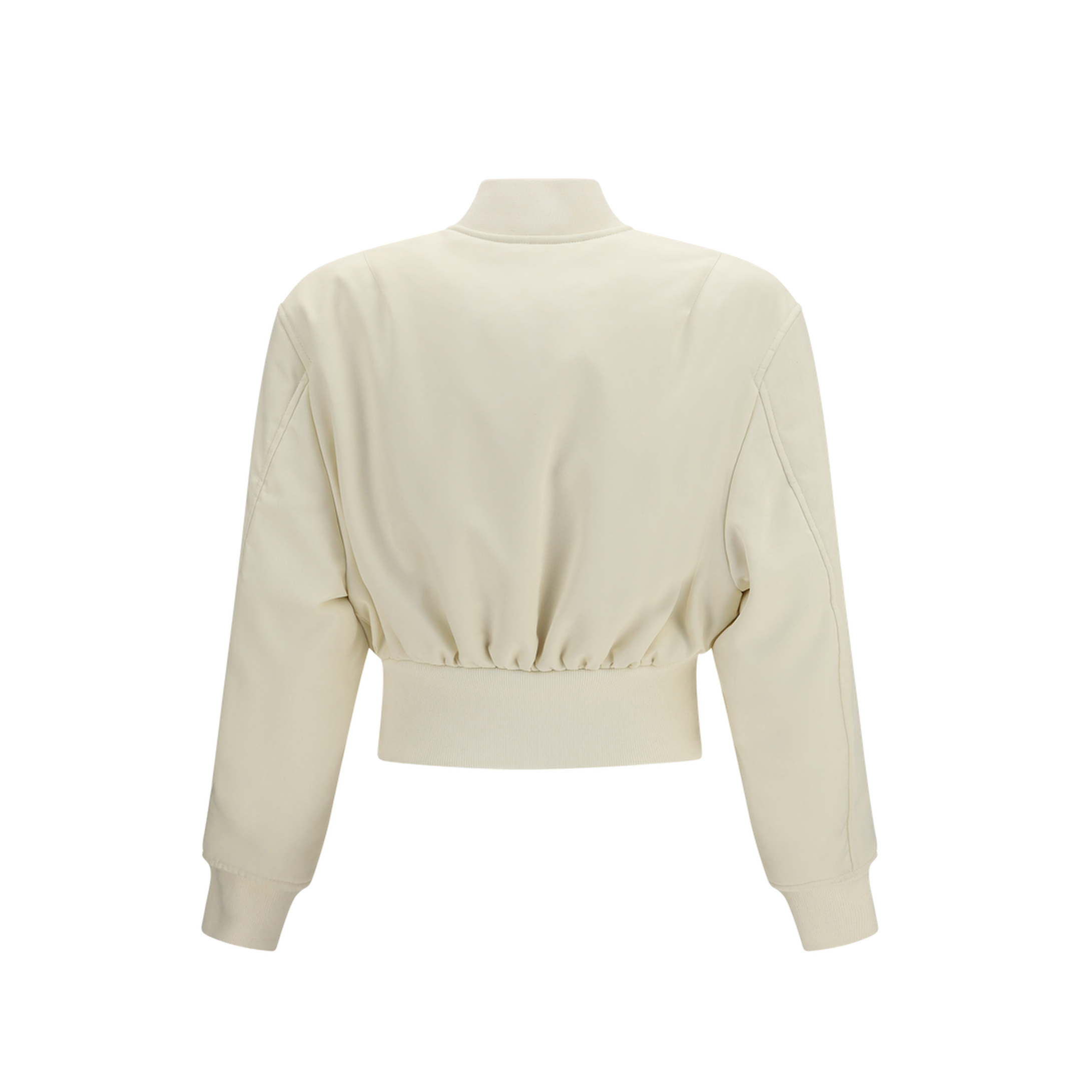 Cropped Bomber Jacket in Technical Faille - Image 2