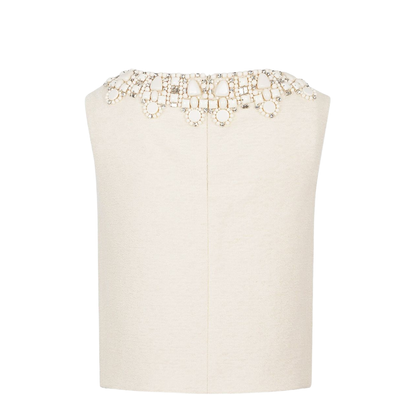 Embroidered Top in Bouclette Natté - Image 4