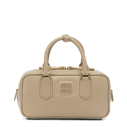 Arcadie Small Calfskin Handbag - Sand Beige - Image 1